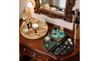 Round Display Tray Easy to Clean Round Organizer Tray Raised Rim Household Storage for Vanity Table