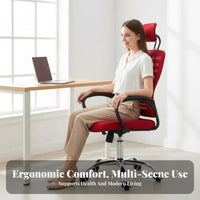 Height Adjustable Ergonomic Mesh Computer Chair Rolling Casters High-Back Mesh Swivel Chair Padded Seat Office Furniture for Students, Executives, Gamers, Conference Room, Workstation