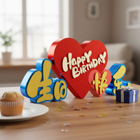 3D "Happy Birthday" Tabletop Ornament for Parties and Gifts