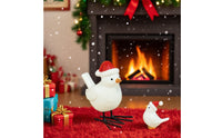 Parent and Chick Bird Decor Festive Display Christmas Bird Figurine Handcrafted Detail for Tabletop