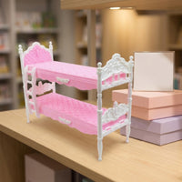 Birthday Gift 30cm Doll Bed Easy Assembly Princess Doll Bed Ornate Details for Playroom