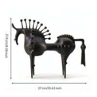 Horse Figurine with Raised Mane Minimalist Horse Figurine Textured Decor for Homeowners, Living Room, Bookshelf