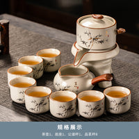 汝窑自动茶具套装家用高档陶瓷茶壶功夫茶杯2025新款懒人泡茶神器 汝窑富竹自动茶具-单泡茶机+公杯