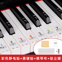 钢琴键盘贴纸彩色88键61键54键电子琴琴键贴数字五线谱音符贴配件