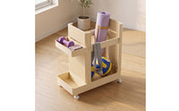 Rolling Sports Equipment Storage Cart Compact Home Gym Storage Cart with Wheels Mobile Exercise Mat Mat Holder with Wheels Sturdy for Athletes