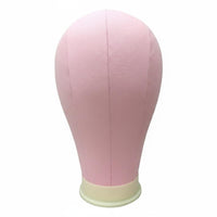 Multi-Purpose Use Canvas Block Head Stable Base Pinnable Hairpiece Head Hat Display Stand for Hairstylists, Retailers, Salon, Retail Shop, Studio