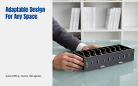 Wooden Business Card Holder, Creative Multi-Compartment Organizer, Card Storage Box for Office, Home, Desk