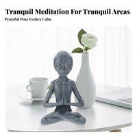 Meditation Alien Figurine Creative Design Meditating Alien Statue Details Extraterrestrial Decor for Meditation Practitioners, Science Fiction Fans