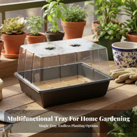 Growing Tray Set Vents Growing Tray Clear View Design Mini Greenhouse for Home Gardeners, Beginners, Balcony