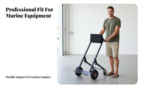Wear-Resistant Wheels Outboard Engine Trolley Heavy Duty Outboard Engine Carrier Cart Rust Proof Boat Engine Transport Dolly Ergonomic Handle for Fishermen, Marine Mechanics, Marina Personnel, Garage, Workshop, Dockside, Dock
