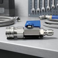 Ball Control Fitting with Lever Handle Compact Inline Ball Control Fitting Manual for Plumbers, Pressure Washer, Spray Line, Workshop