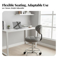 Adjustable Wheeled Vanity Stool Thick Padded Seat Office Furniture for Students