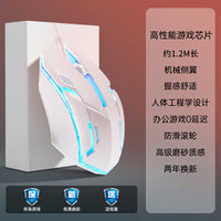 有线鼠标轻音usb机械无声家用办公台式笔记本游戏电脑电竞发光口