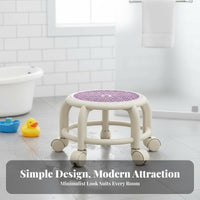 Caster Pulley Stool Anti-Slip Rolling Seat adaptable for Parents, Seniors