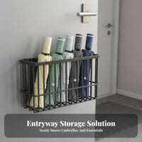 Storage Basket Drill Installation Door Holder Space Saving Metal Wire Storage Shelf for Renters, Adults, Office, Kitchen, Pantry