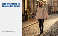 Knitted Cashmere Cape, Thick Pullover Shawl, High Neck Scarf, Multi-Color, Unisex, Autumn Winter