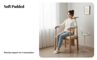 Nordic design Upholstered Wooden Armchair durable Wood Frame Accent Chair Minimalist Design Household Furniture Modern Aesthetic for Homeowners, Families, Restaurant Owners, Tea Room, Home Office, Study, Kitchen