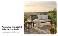 Weather Resistant Woven Rope Patio Set Rust-Proof Frame Woven Rope Back Loveseat High-Density Cushion Outdoor Furniture Waterproof Material for Hospitality Businesses, Business Owners, Terrace, Balcony, Backyard, Porch