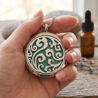 30mm Stainless Steel Hollow Aromatherapy Diffuser Locket Necklace for Essential Oils
