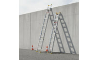 Telescopic Extension Ladder Heavy Duty Aluminum Straight Ladder Industrial Grade Access Equipment for Contractors, Professionals, Construction Site