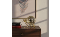 Decorative Clock Gold Finish Clock with Roman Numerals Silver-Toned for Nightstand