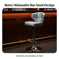 European Style Adjustable Backrest Stool 360-Degree Swivel Adjustable Pedestal Stool With Footrest Bar Chair Upholstered Seat for Cafe Owners, Receptionists, Homeowners, Reception Area, Counter, Kitchen Island, Dining Room