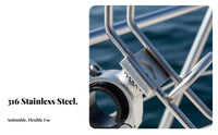 Stainless Steel Boat Rod Holder Clamp on Fishing Rod Holder Boating Accessory 360° Rotation Sturdy Duty