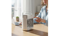 Desktop Air Climate Device with Water Tank Compact Desktop Fan Adjustable Tabletop Fan for Students