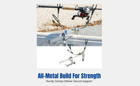 Double Fixed Metal Rod Holder, Adjustable Base, Portable Support for Bridge & Boat Fishing