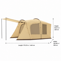 6-8 Person Camping Tunnel Tent Waterproof 4-Season Family Festival Camp Tent
