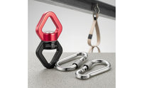 Knurled Rotating Connector Metal Swivel Hook Compact Locking Hook Connector Rounded for Overhead Aerial Fitness, Hammocks, Swings