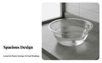 3 Pieces Transparent Bucket and Basin Set With Handle Clear Bucket Basin Ladle Set Easy to Carry Portable Water Pail for Kitchen, Laundry Room