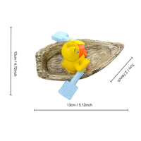 Duck in Boat Cartoon Decor Display Piece for Pond, Patio