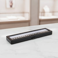 Metal Gemstone Comparison Box Compact Stone Size Reference Case Rectangular Gemstone Display Box Transparent for Classroom