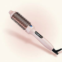 Hair Straightener Brush Salon-Like Heated Styling Brush with LCD Display Electric Styling Comb with Bristles Anti-Scald Compact