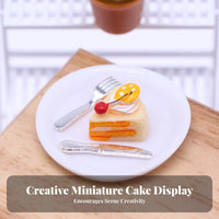 Realistic Intricacy Dollhouse Dessert Plate Handmade Look Miniature Cake Slice Set for Hobbyist S, Adults, Dollhouses, Miniature Scene S
