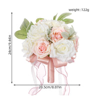 Artificial Rose Bouquet Delicate Bouquet with Silk Ribbon Flowers Romantic Faux for Brides, Weddings