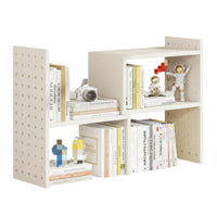 Extendable Design Expandable Book Rack with Pegboard Space-Saving Adjustable Desk Rack Corner Adaptable Desktop Organizer Easy Installation for Students, distant Workers, gaming enthusiasts, Study Room, Gaming Setup