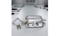 Stainless Steel Fuel Heater Muffler with Bracket Polished Fuel Heater Exhaust Muffler Compact Vehicle Part High Temperature for Workshop Installs