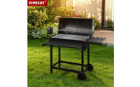 Briquette Bbq with Adjustable Tray Outdoor Briquette Grill with Side Shelf Barbecue with Side Shelf for Backyard Cooks, Patio, Camping