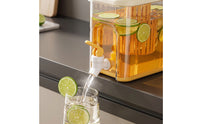 BPABPA-Safe Cold Water Pitcher with Spigot Food-Grade Beverage Dispenser with Tap Transparent Drink Dispenser with Spigot Large-Capacity for Families