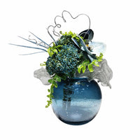 Artificial Floral Centerpiece Easy to Clean Modern Faux Flower Vase Hand Finished Fake Plant Arrangement for Living Room, Store Display