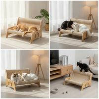 Modern Cat Scratcher Lounge Woven Cat Scratcher Sofa Sturdy Pet Furniture Curved for Cats, Living Room