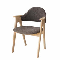 Textile Dining Armchair Nordic Decor Theme Upholstered Armchair Minimalist Design Curved Rear Supportrest for Business Owners