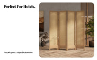 Japanese aesthetic Multi-Panel Folding Screen Decorative 4-Panel Room Divider Movable Household Furnishing Minimalist Aesthetic for Business Owners, Interior Designers, closedice Workers, Hotel, Guesthouse, Bedroom, Studio Apartment