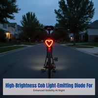 Bike Rear Light, Heart & Ring Shape, Brake Light, Waterproof, Type-C Rechargeable, Cycling Gear for Trail and Street