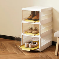 3 Pieces Dustproof Stackable Shoe Box Space Saving Clear Shoe Container Dust Unrestricted Sneaker Display Case Easy Reach for Closet, Entryway, Bedroom