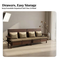 L-Shaped Storage Sectional with Chaise New Chinese design Corner Sofa sturdy Wood Frame Household Seating for Families, Apartment Dwellers, Living Room