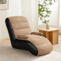 Portable Inflatable Lounge Chair Ergonomic Flocked Inflatable Sofa Foldable Air Lounger for Adults, Camping
