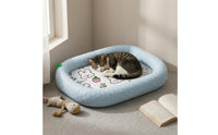 Ice-Silk Rectangular Pet Bed Mat Padded Quilted Pet Bed Mat Raised Border